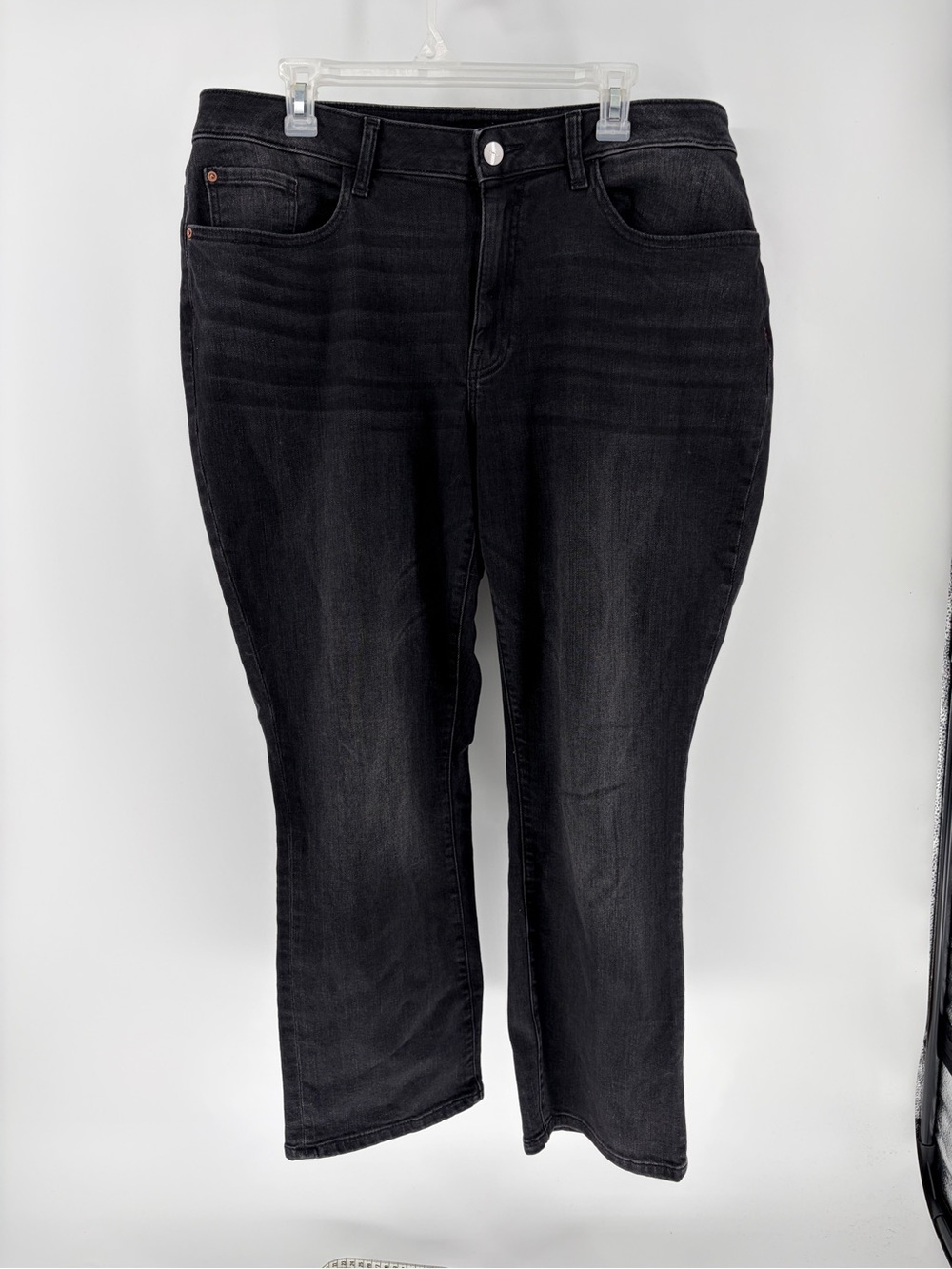 Warp & Weft Aspen Pitkin High Rise Straight ASE Sz 18 Faded Black Ankle Stretch